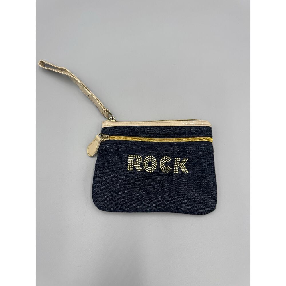 MODELLA Denim Style Wristlet Cosmetic Bag / Coin‎ Purse “Rock”